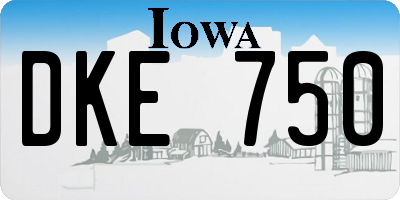 IA license plate DKE750