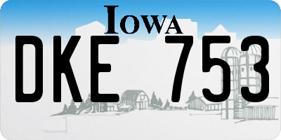 IA license plate DKE753