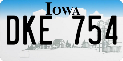 IA license plate DKE754