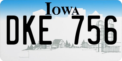 IA license plate DKE756