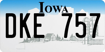 IA license plate DKE757