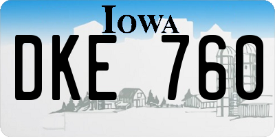 IA license plate DKE760