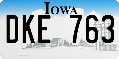 IA license plate DKE763