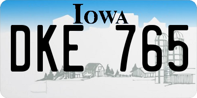 IA license plate DKE765