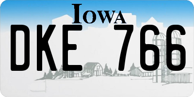 IA license plate DKE766