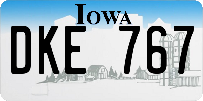 IA license plate DKE767