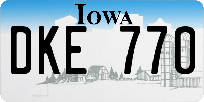 IA license plate DKE770