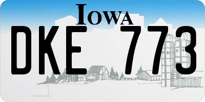 IA license plate DKE773
