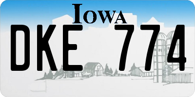 IA license plate DKE774