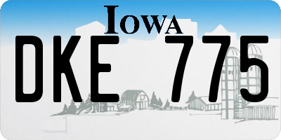 IA license plate DKE775