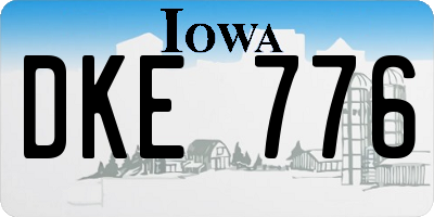 IA license plate DKE776