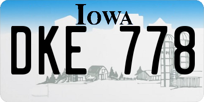 IA license plate DKE778