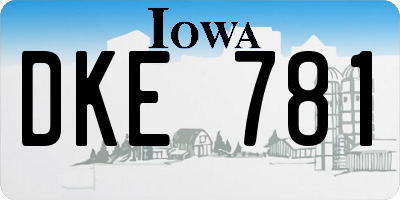 IA license plate DKE781