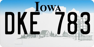 IA license plate DKE783