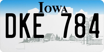 IA license plate DKE784