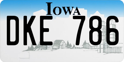 IA license plate DKE786