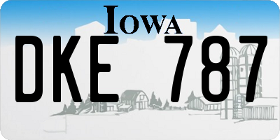 IA license plate DKE787