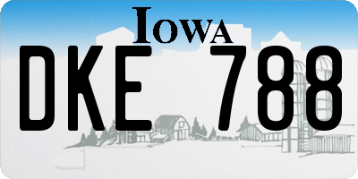 IA license plate DKE788