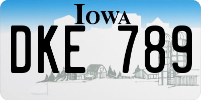 IA license plate DKE789