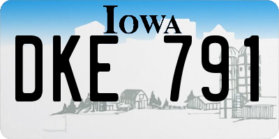 IA license plate DKE791