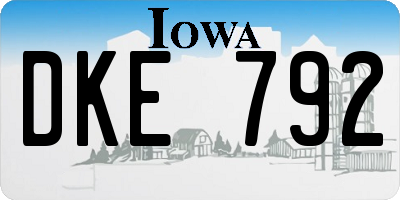 IA license plate DKE792
