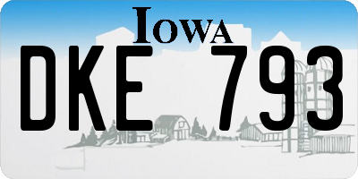 IA license plate DKE793