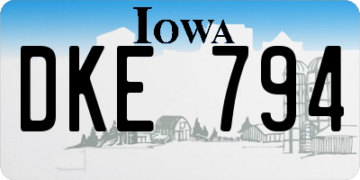 IA license plate DKE794