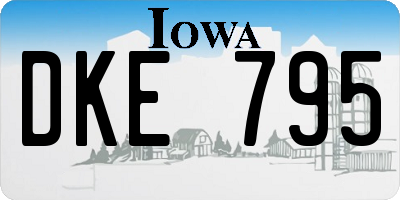 IA license plate DKE795