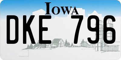 IA license plate DKE796