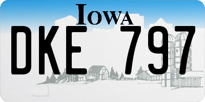 IA license plate DKE797