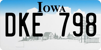 IA license plate DKE798