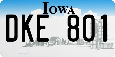 IA license plate DKE801