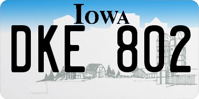 IA license plate DKE802