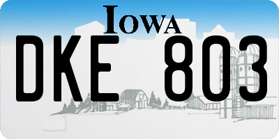 IA license plate DKE803