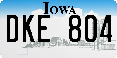 IA license plate DKE804