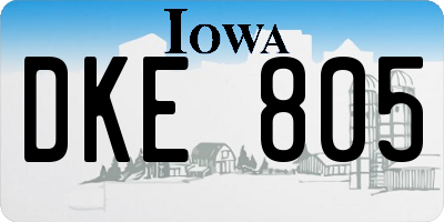 IA license plate DKE805