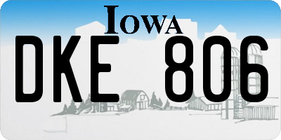 IA license plate DKE806