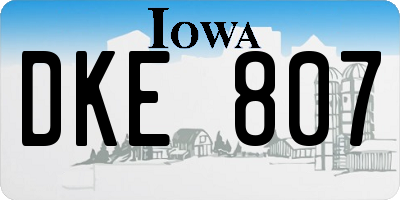 IA license plate DKE807