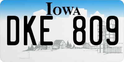 IA license plate DKE809