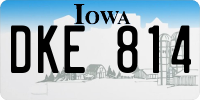 IA license plate DKE814