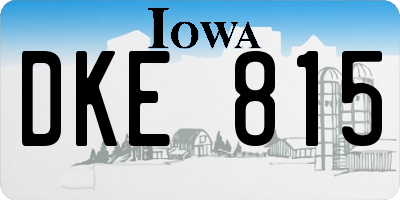IA license plate DKE815