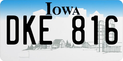 IA license plate DKE816