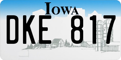 IA license plate DKE817