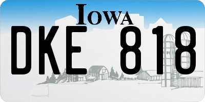 IA license plate DKE818
