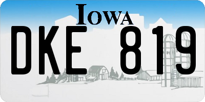 IA license plate DKE819