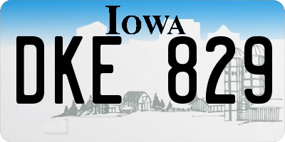 IA license plate DKE829