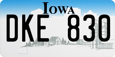 IA license plate DKE830