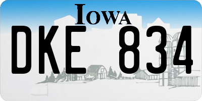 IA license plate DKE834