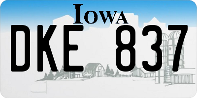 IA license plate DKE837