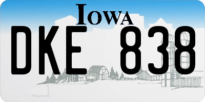 IA license plate DKE838